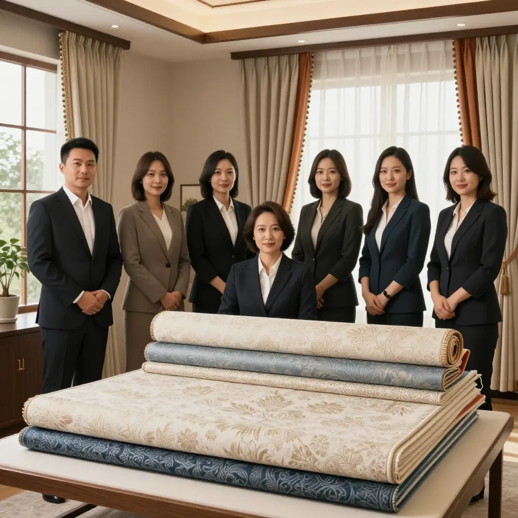 杰灵美 窗帘 装饰布 沙发布 服装提花面料 家纺成品 杰灵美软包 关于我们配图